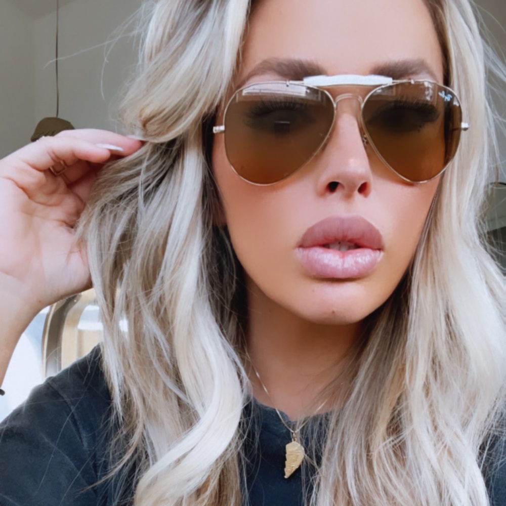 Ray ban aviator White bar